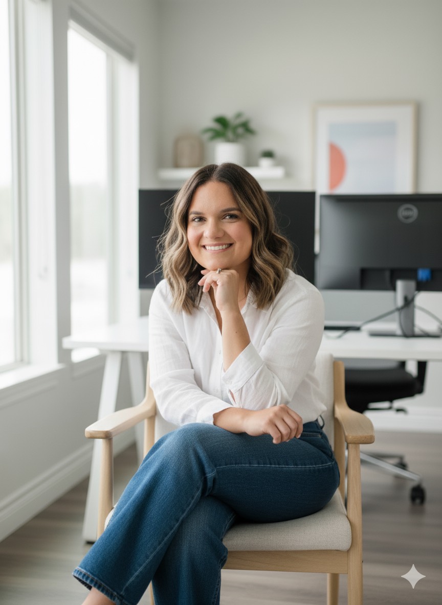Stephanie Karulas in her bright, modern Mississauga office
